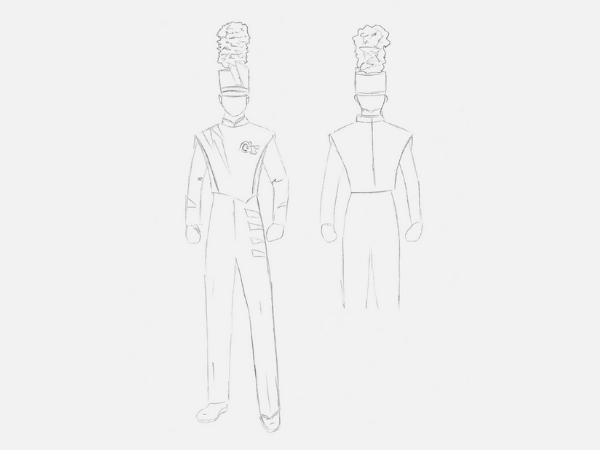 Pencil rendering of customized band uniforms